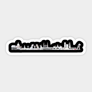 Madrid city skyline with subway map metro Sticker